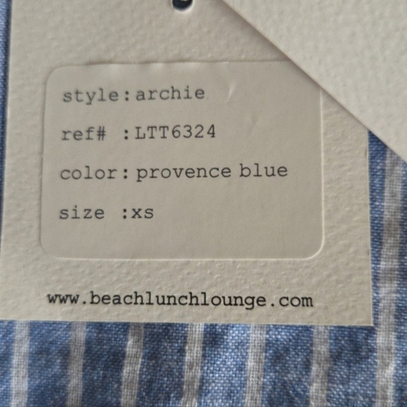 beachlunchlounge NWT Blue & White Striped Short-Sleeve Button Down Shirt - Picture 7 of 8